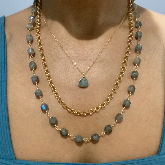 Layered Labrodorite necklace - Picture 5 of 8